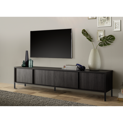 Verona 4 Door 206cm Black Oak Large TV Stand - FurniComp