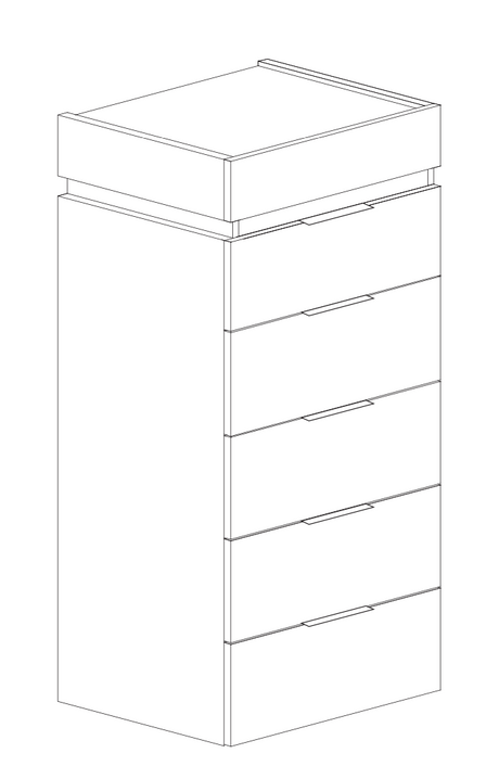 Luke 6 Drawer 50cm Tall Chest of Drawers - Cashmere & Cadiz Oak - FurniComp