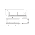 Selene 1 Door White Gloss and Pero Oak TV Stand - FurniComp