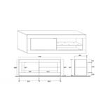 Selene 1 Door White Gloss and Pero Oak TV Stand - FurniComp