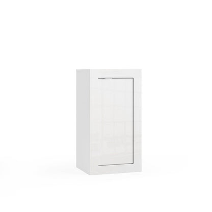 Selene 1 Door White Gloss Bathroom Storage Cabinet - FurniComp