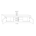 Selene Large 2 Door 2 Drawer White Gloss and Pero Oak TV Stand - FurniComp