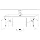 Selene 2 Door 3 Drawer White Gloss and Pero Oak Sideboard - FurniComp