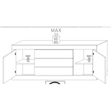 Selene 2 Door 3 Drawer White Gloss and Pero Oak Sideboard - FurniComp
