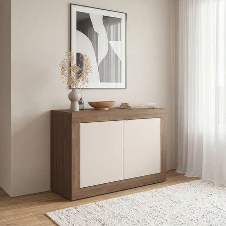Selene 2 Door Cashmere & Mercure Oak Sideboard - FurniComp