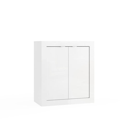 Selene 2 Door White Gloss Bathroom Storage Cabinet - FurniComp