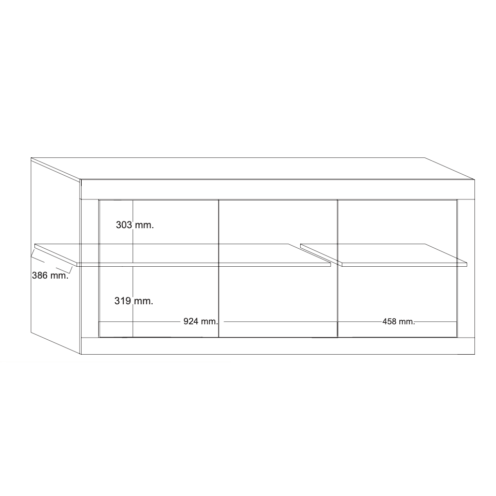 Selene 3 Door White Gloss and Pero Oak Sideboard - FurniComp