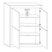 Selene 4 Door White Gloss and Pero Oak Tall Sideboard/Highboard - FurniComp
