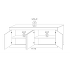 Selene Large 4 Door White Gloss and Pero Oak Sideboard - FurniComp