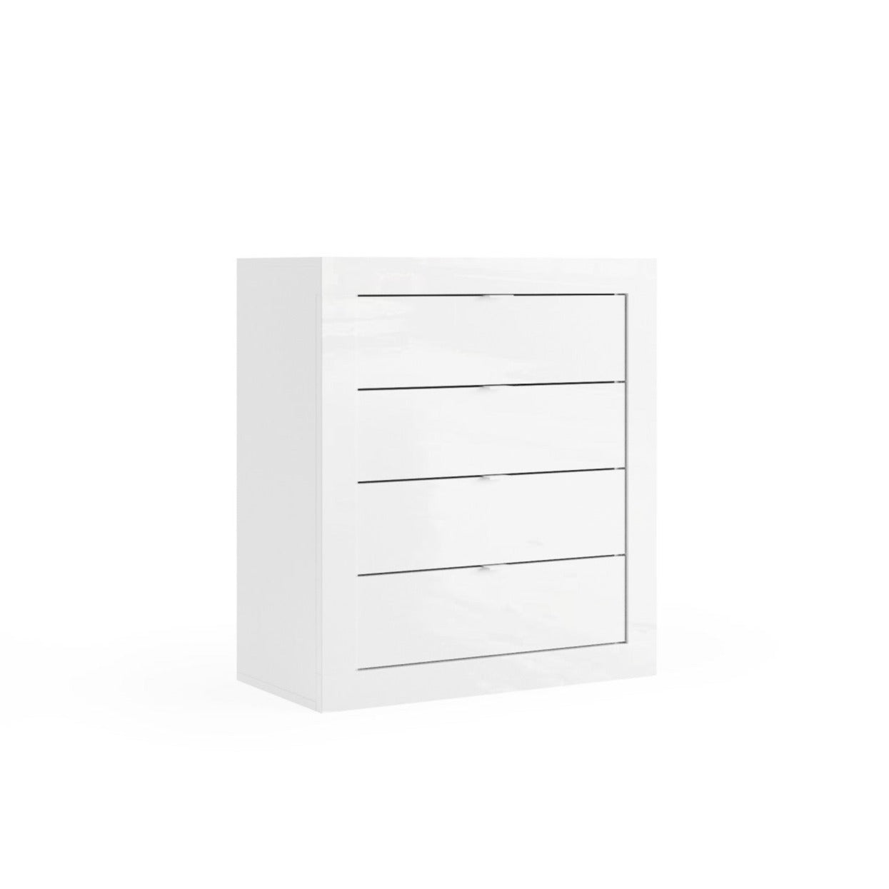 Selene 4 Drawer White Gloss Large Chest of Drawers - FurniComp