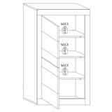 Selene Large 4 Door White Gloss and Pero Oak Glass Display Cabinet - FurniComp
