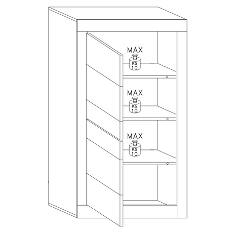Selene Large 4 Door White Gloss and Pero Oak Glass Display Cabinet - FurniComp