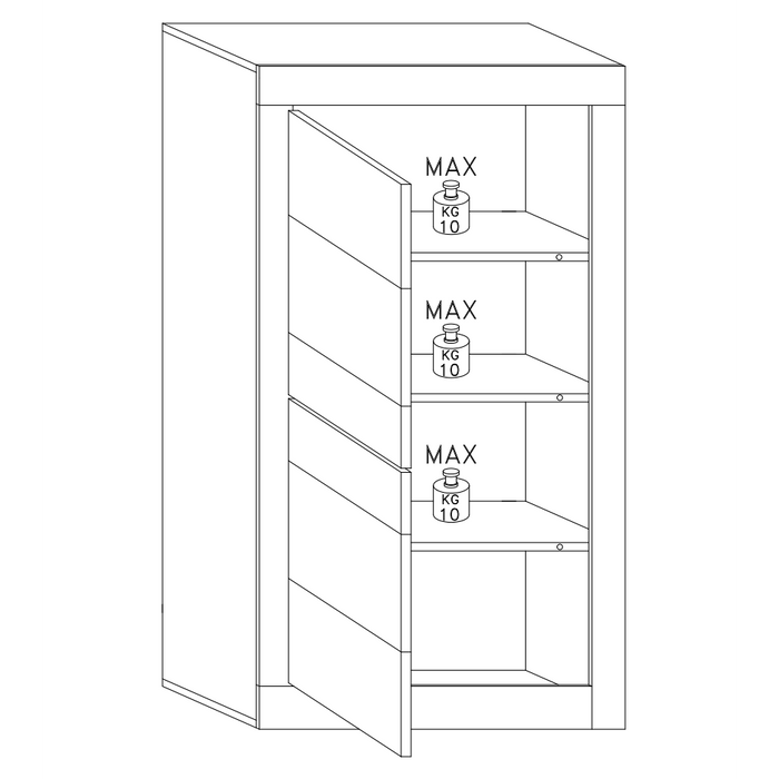 Selene Large 4 Door White Gloss and Pero Oak Glass Display Cabinet - FurniComp