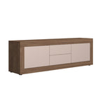 Selene Large 2 Door 2 Drawer Cashmere & Mercure Oak TV Unit - FurniComp