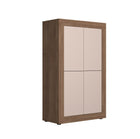 Selene Large 4 Door Cashmere & Mercure Oak Tall Sideboard/Highboard - FurniComp