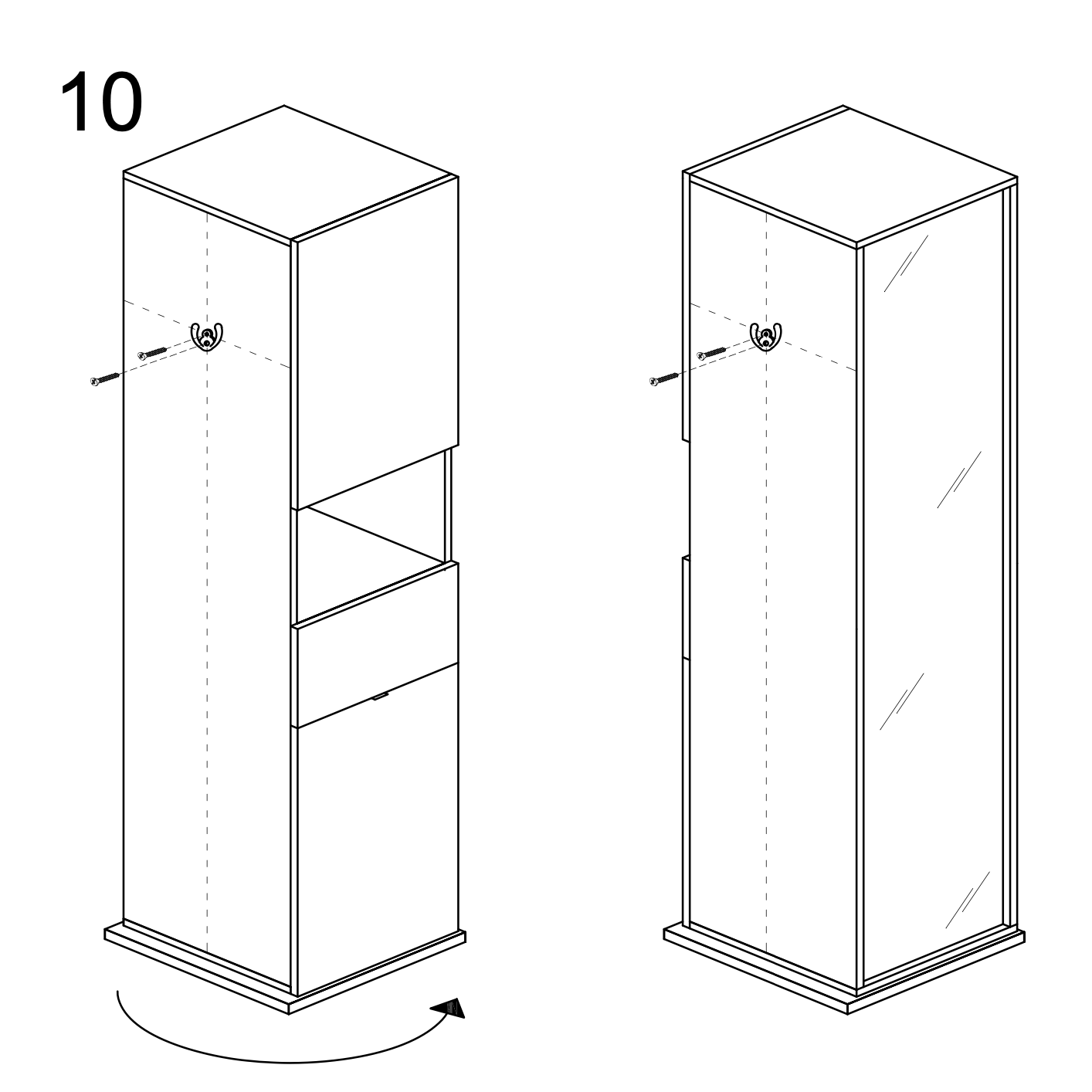 Selene 2 Door 1 Drawer Tall Cadiz Oak Free-Standing Rotating Bathroom Cabinet - FurniComp