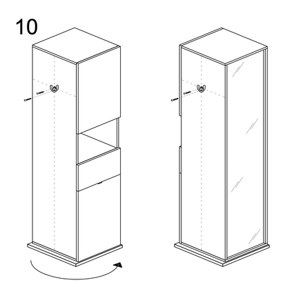 Selene 2 Door 1 Drawer Tall Cadiz Oak Free-Standing Rotating Bathroom Cabinet - FurniComp