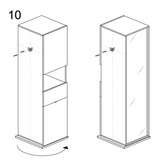 Selene 2 Door 1 Drawer Tall Concrete Grey Free-Standing Rotating Bathroom Cabinet - FurniComp