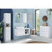 Selene White Gloss 2 Door 1100mm Wall Hung Countertop Vanity Unit with Basin - FurniComp