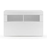 Selene White Gloss Shoe Storage Bench With Flap Door - FurniComp