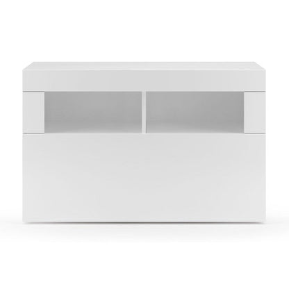 Selene White Gloss Shoe Storage Bench With Flap Door - FurniComp