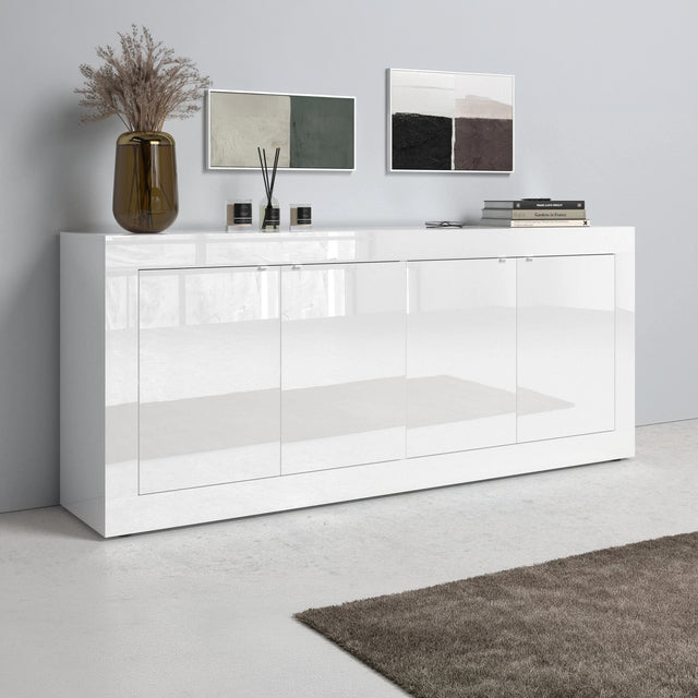 Selene 4 Door White Gloss Sideboard - FurniComp
