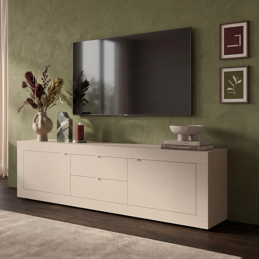 Selene Large 2 Door 2 Drawer Cashmere TV Unit - FurniComp