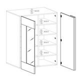 Seville 2 Door White Gloss and Cadiz Oak Display Cabinet - FurniComp