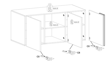 Seville 3 Door White Gloss and Cadiz Oak Sideboard - FurniComp