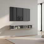 Combo 138cm Floating Wall Hung TV Shelf - Slate Grey COM-43-04 - FurniComp