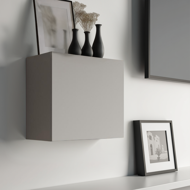Combo 55cm Floating Wall Cube With Door - Slate Grey COM-81-04 - FurniComp