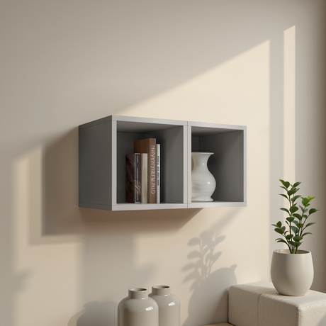 Combo 28cm Floating Wall Cube Set of 2 - Slate Grey COM-311-04 - FurniComp