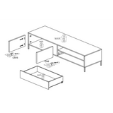 Venice 2 Door 1 Drawer Grey and Mercure Oak Large TV Stand - FurniComp