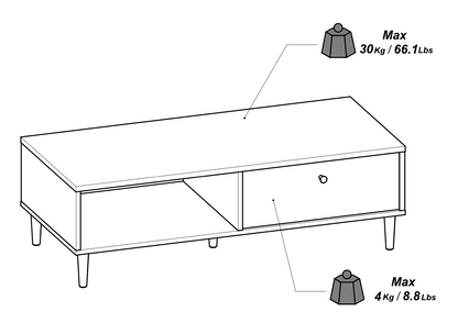 Theo 1 Drawer Oak Rattan style Coffee Table - FurniComp