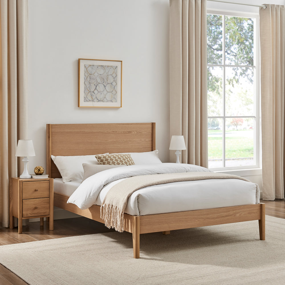 Theo Wooden Oak Bed Frame - FurniComp