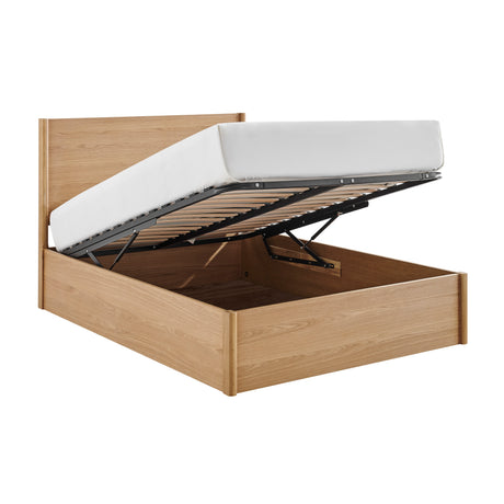 Theo Wooden Oak Storage Bed Frame - FurniComp