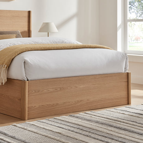 Theo Wooden Oak Storage Bed Frame - FurniComp