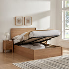 Theo Wooden Oak Storage Bed Frame - FurniComp