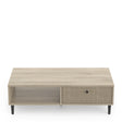 Theo 1 Drawer Oak Rattan style Coffee Table - FurniComp