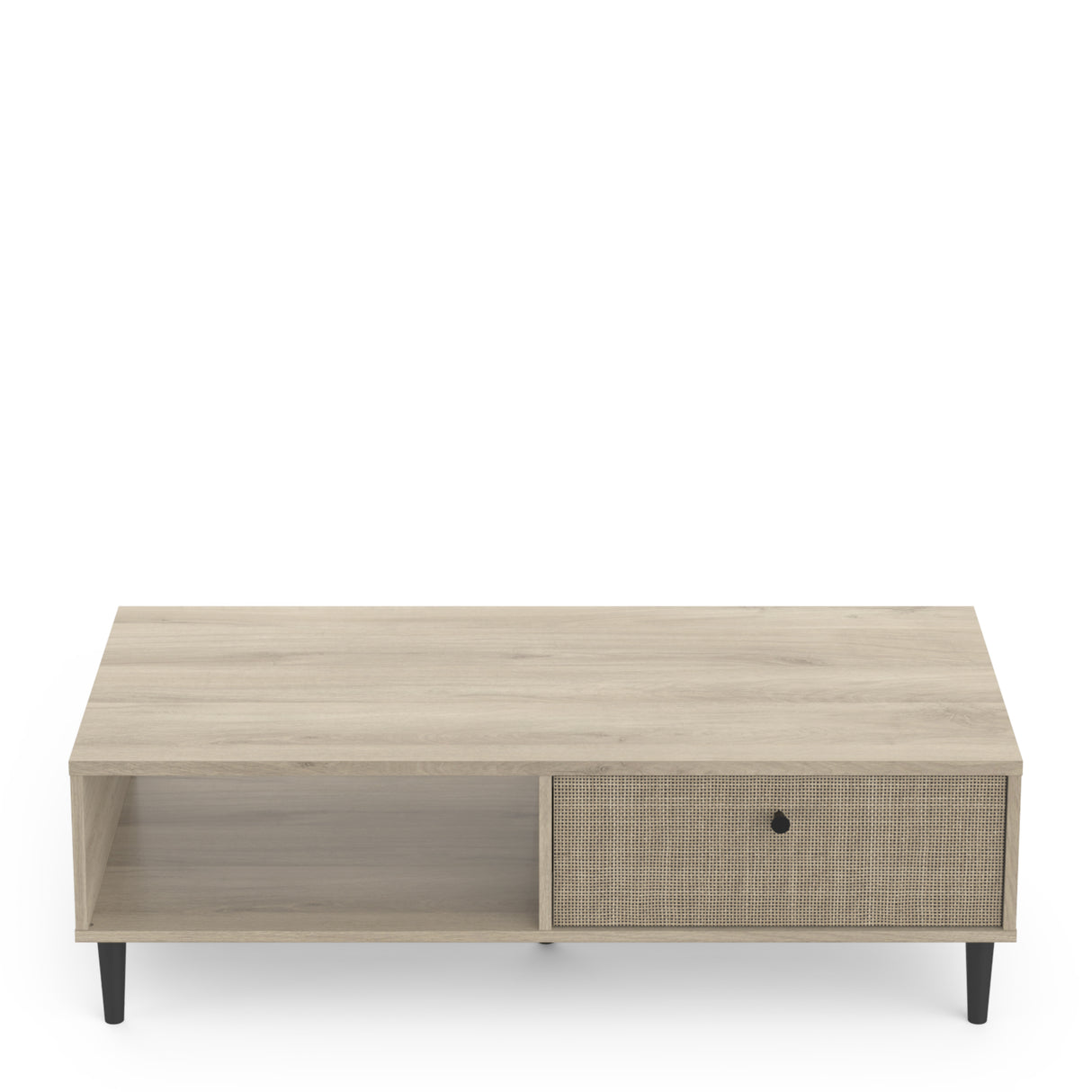 Theo 1 Drawer Oak Rattan style Coffee Table - FurniComp