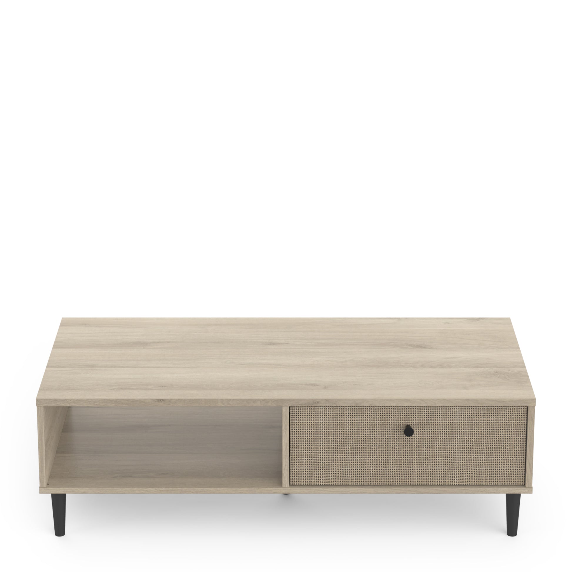 Theo 1 Drawer Oak Rattan style Coffee Table - FurniComp