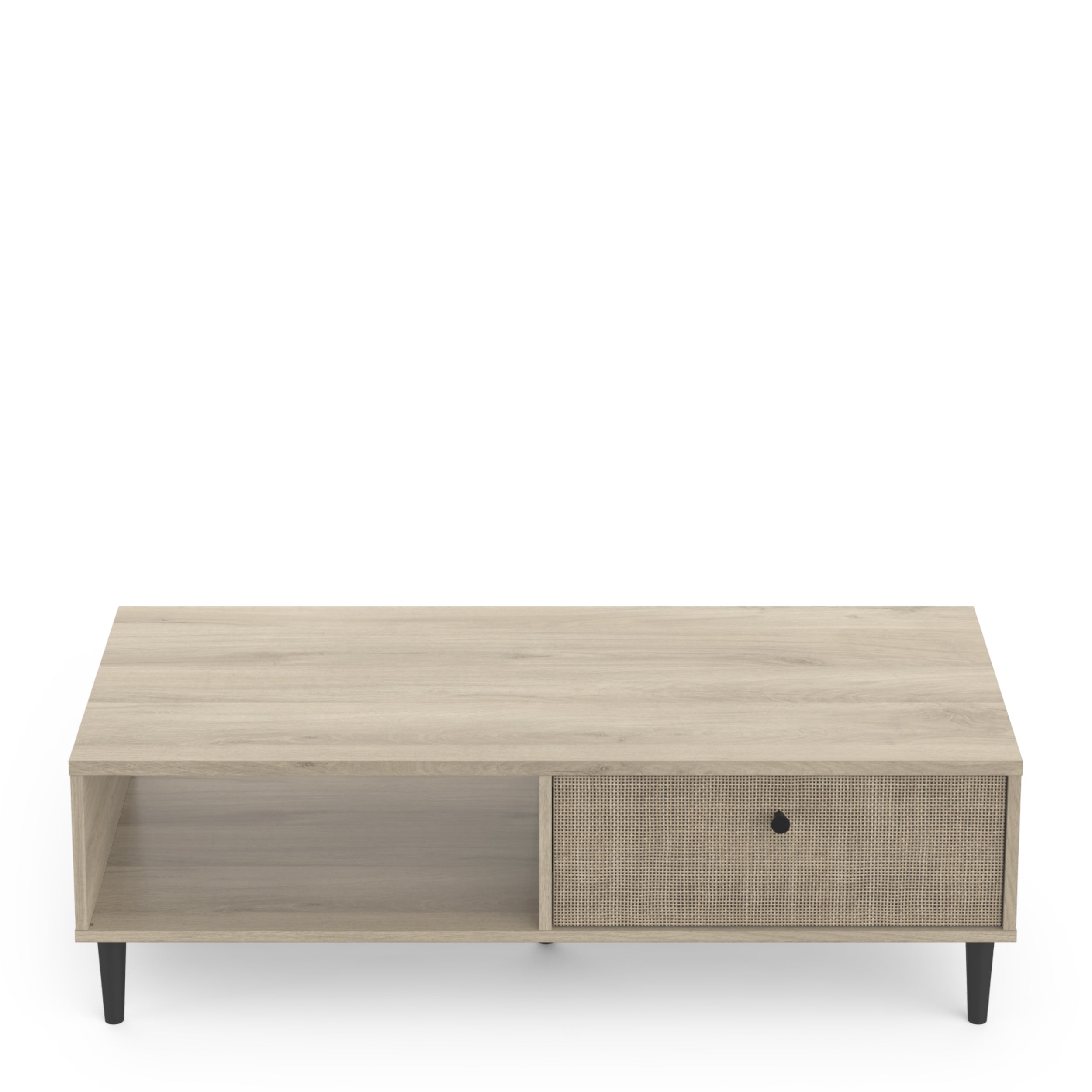 Theo 1 Drawer Oak Rattan style Coffee Table - FurniComp