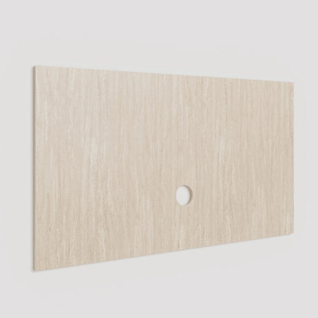 Combo Media Wall Entertainment Unit - Cadiz Oak & Travertine Stone - FurniComp