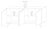 Tropez 4 Door Sherwood Oak Sideboard - FurniComp