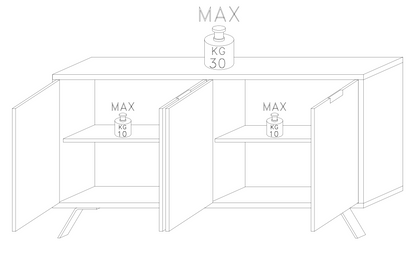 Tropez 4 Door Sherwood Oak Sideboard - FurniComp