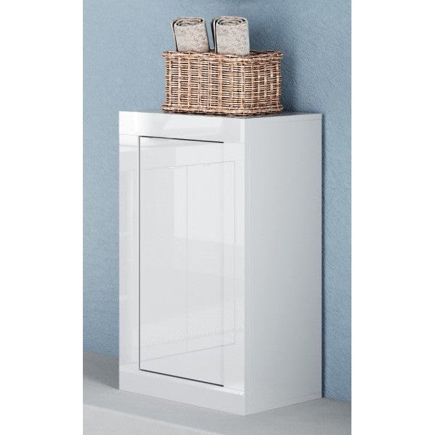 Selene 1 Door White Gloss Bathroom Storage Cabinet - FurniComp