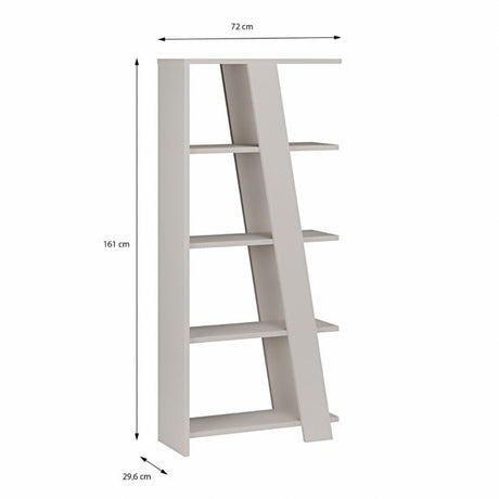 Turin 70cm 5 Tier Ladder Bookcase- Sand - FurniComp