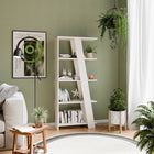 Turin 70cm 5 Tier Ladder Bookcase- Sand - FurniComp
