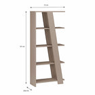 Turin 70cm 5 Tier Ladder Bookcase- Taupe - FurniComp