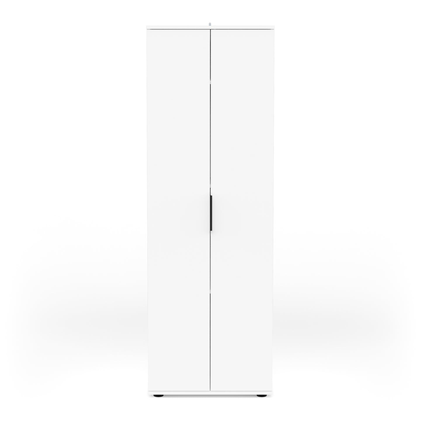 Universal Multi-Use Matt White Tall 2 Door Broom Utility Cupboard - FurniComp